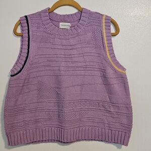 The Endery textured sweater vest in pima cotton purple XL/XXL